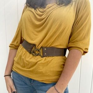 Yellow Cowl Neck Top